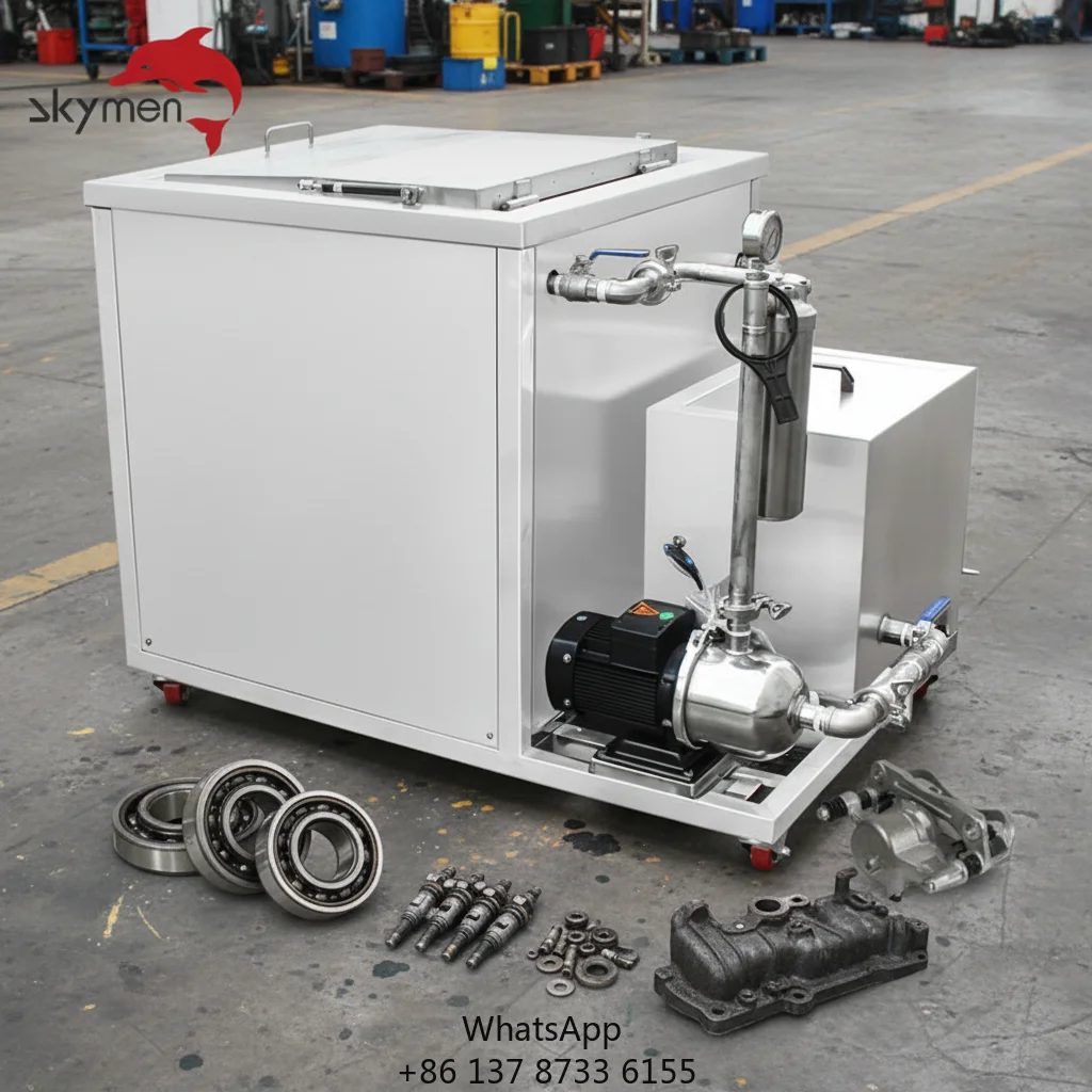 Skymen ODM 135L Industrial Ultrasonic Engine Parts Cleaner 360G Ultrasonic Cleaning Equipment With Filter For Intake Manifold