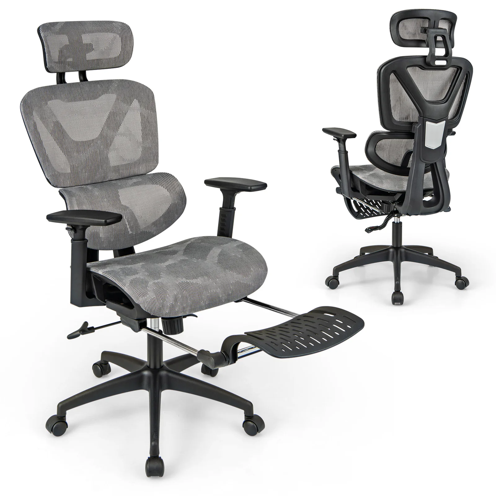 Silla de oficina de malla, asiento ejecutivo con respaldo basculante de 90 °-120 °, soporte Lumbar