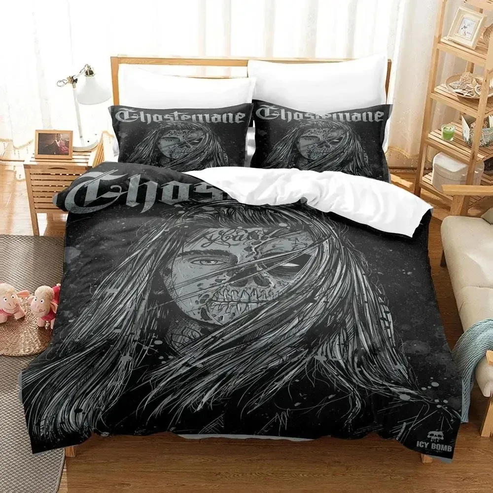 3D Print Ghostemane Singer Bedding Set Duvet Cover Bed Set Quilt Cover Pillowcase Comforter king Queen Size Boys Adult Bedding