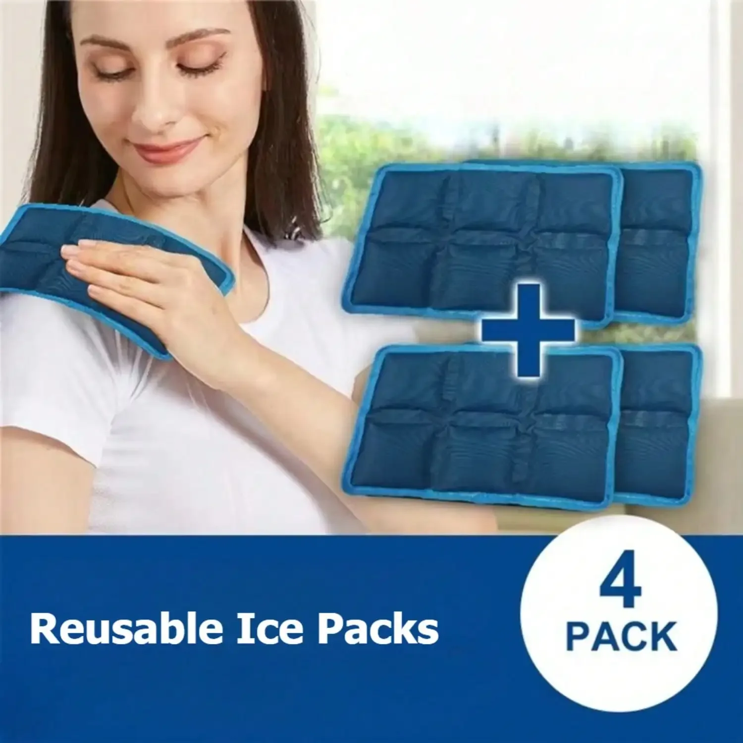 4 Stück wiederverwendbare Eisbeutel für Kühlboxen, schlanke Gefrierbeutel, kleine Kühlbox für Erste Hilfe, wiederverwendbare wasserabsorbierende Reise-Kühlpacks – Detail 2