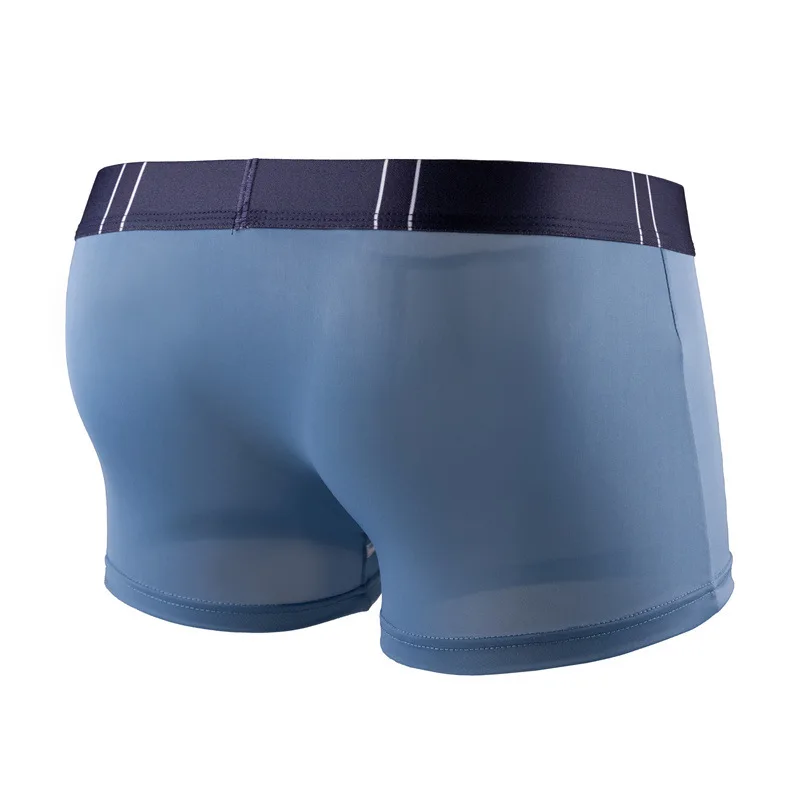 kuclut Open Elephant Nose Pouch Panties Underwear Men's Ice Silk Thin Boxer Shorts Youth Sexy Separate Scrotum Bag Underpants
