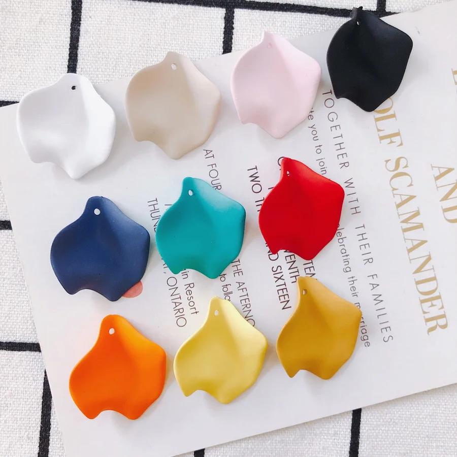 New 10pcs/set Acrylic Multicolors Petal Beads Resin Charms Pendant Eardrop Accessories Necklace Earring DIY Jewelry Components