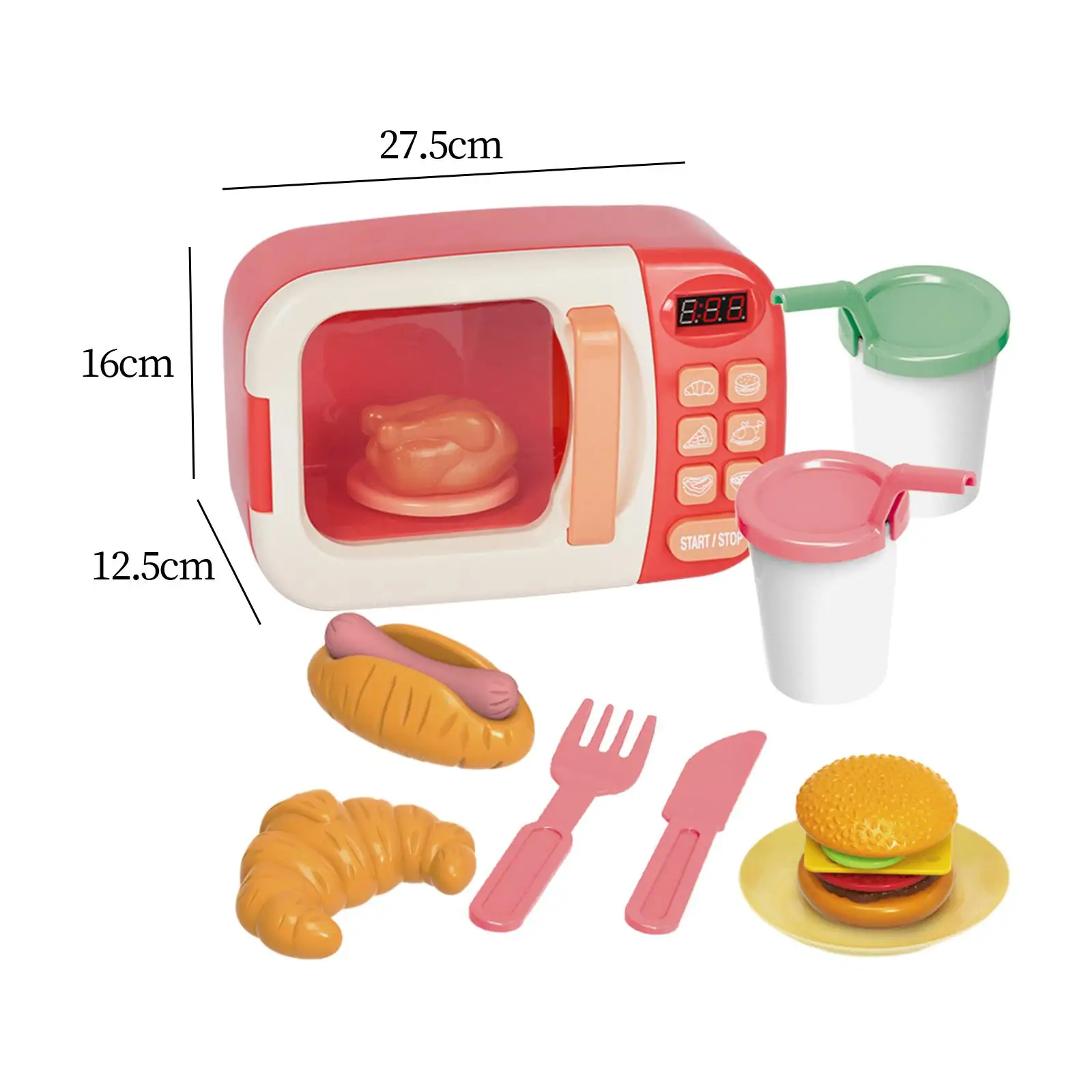 Jouets de four à micro-ondes pour enfants, jouets de cuisine pour enfants, cadeaux de la Saint-Valentin pour enfants, filles, garçons, tout-petits de 3 à 8 ans