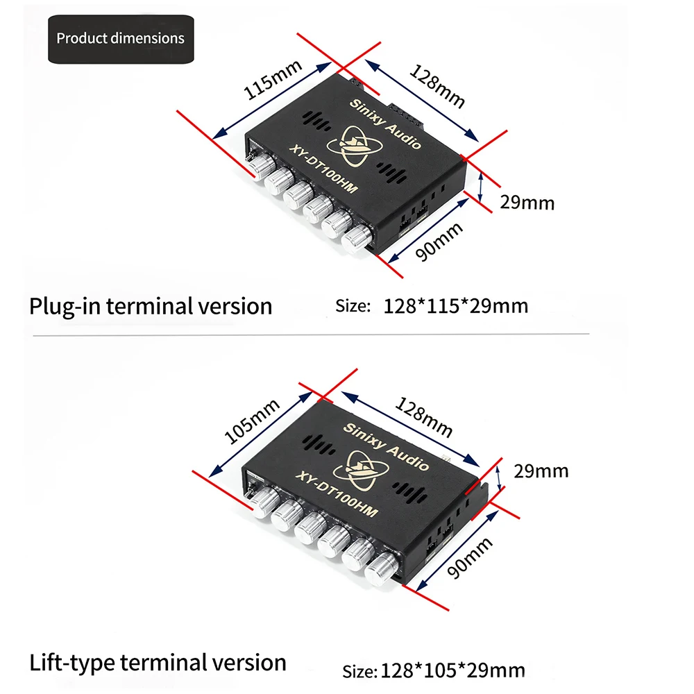 XY-DT100HM TWS 2.1 Channel Bluetooth Power Amplifier Module DC12-24V 50W*2+100W TPA3116 Chip AUX USB Input For Audio Diy