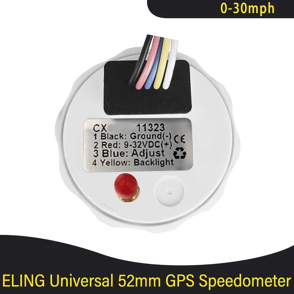 Universal 52mm GPS Speedometer 0-60MPH 80MPH 200MPH Odometer Tripmeter with GPS Antenna 7 Colors Backlight for Truck Boat 9-32V