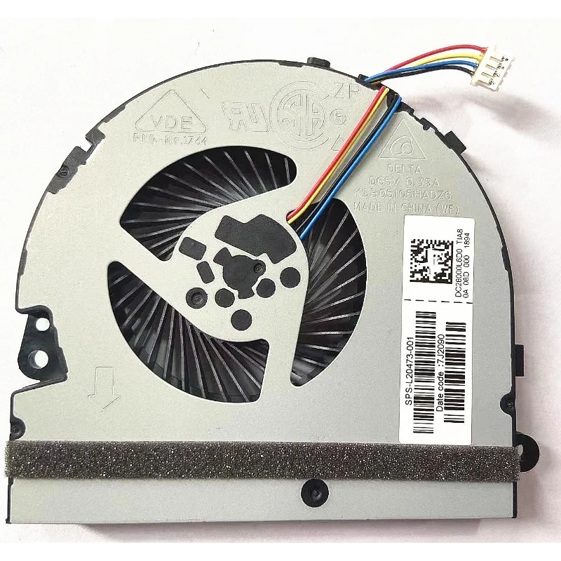 Ventilador de CPU para ordenador portátil HP Pavilion 15-DA 15-da0014TX 15-DA002 L20473-001 KSB05105HADZ6 DC28000L6D0, nuevo