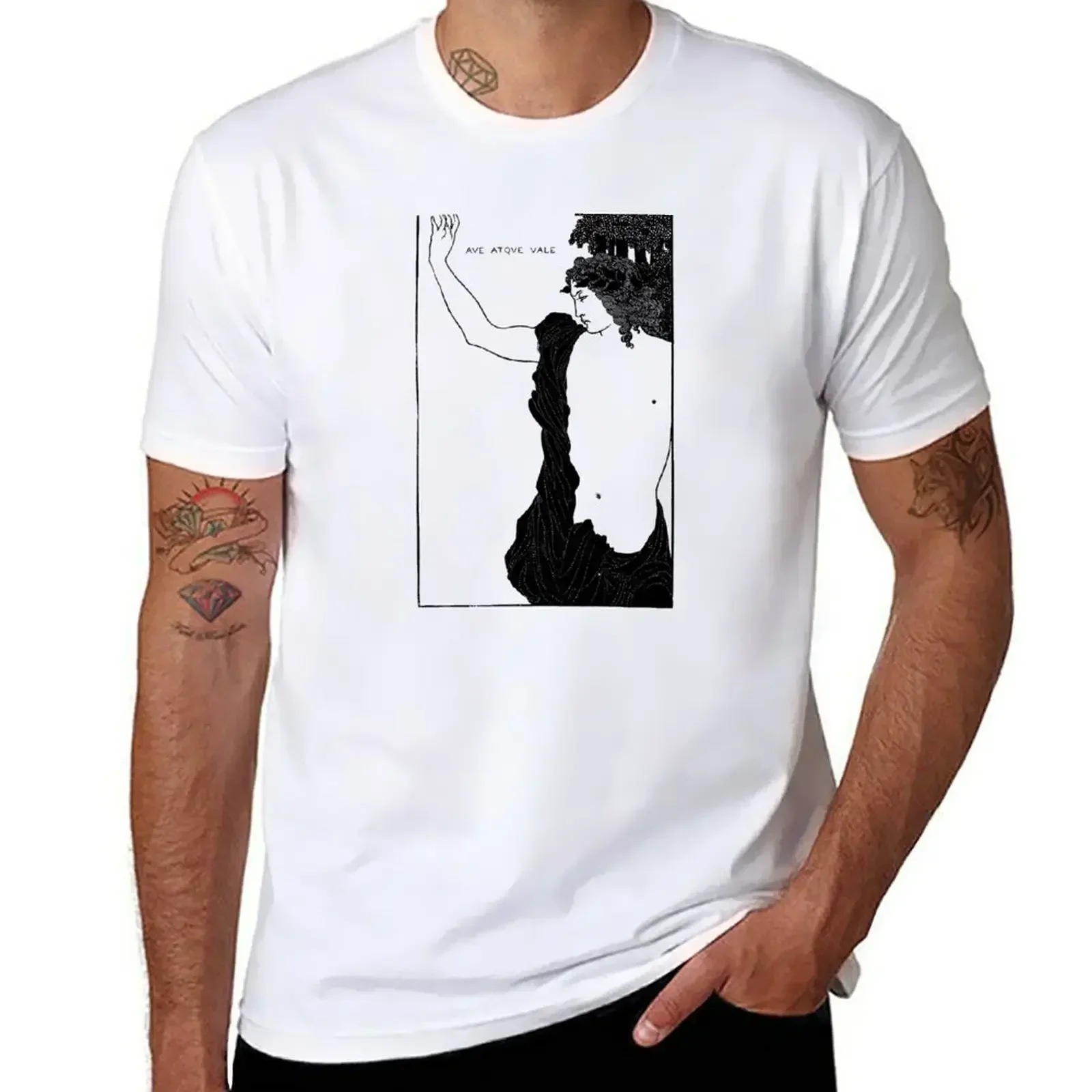 

kawaii clothes summer clothes heavyweight t shirts for men Ave atque vale T-Shirt