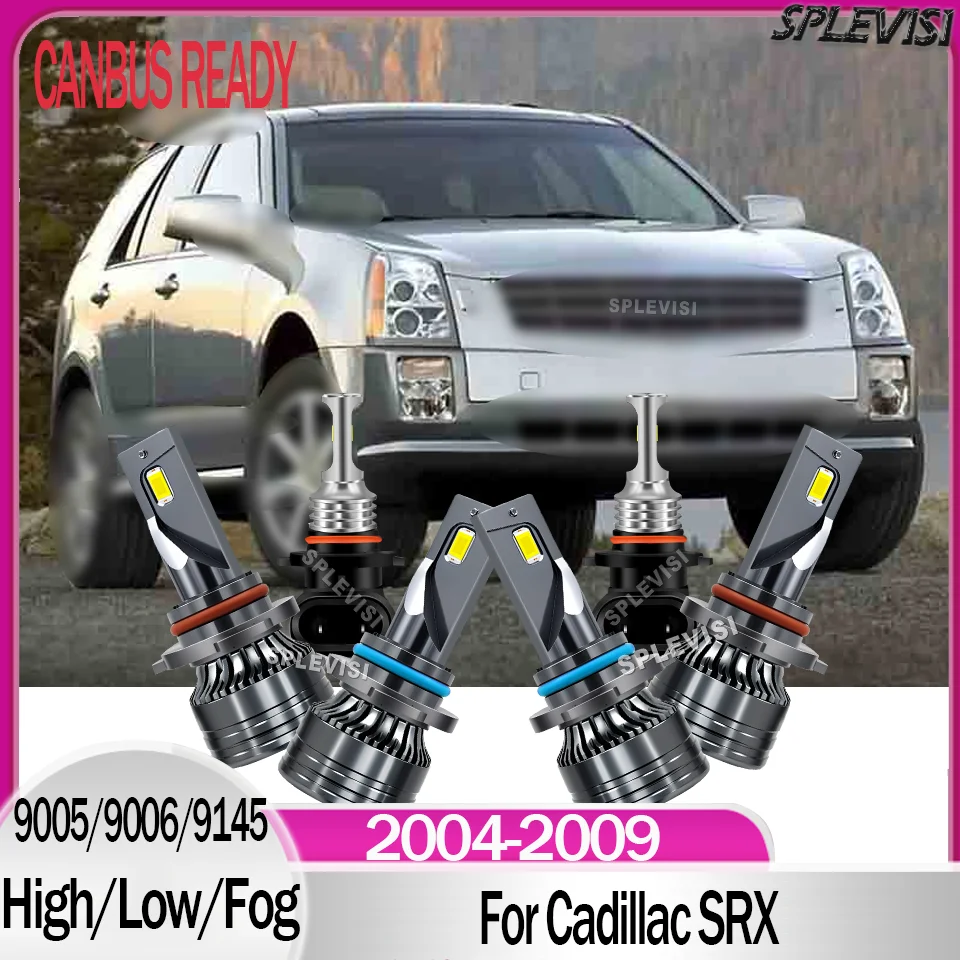 Ensemble de phares antibrouillard LED blanc haute luminosité 6000k, visibilité nocturne améliorée pour Cadillac SRX 2004 2005 2006 2007 2008 2009