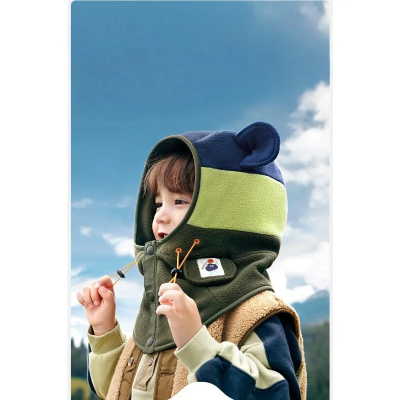 

Осенне-зимние детские шапки для мальчиков и девочек, пуловеры, шапки, зимний шарф, теплые шапки, встроенная защита ушей, удобная