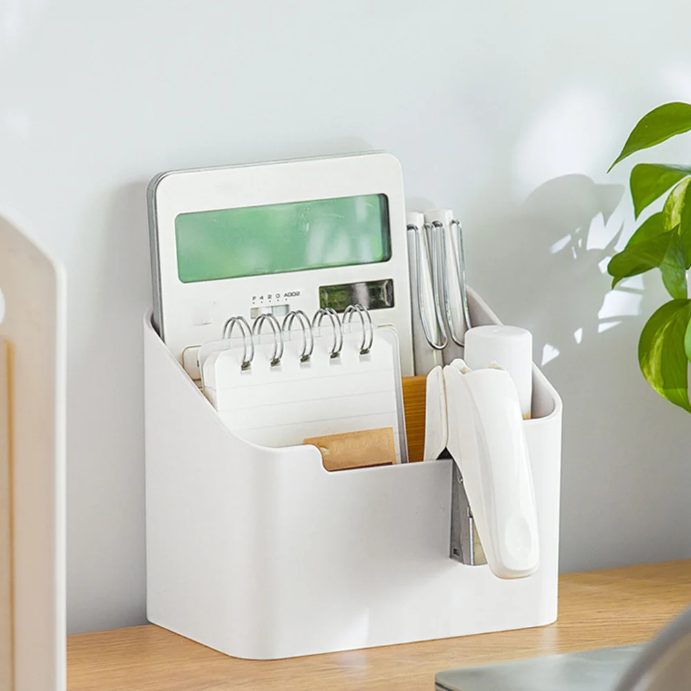 Compact Desktop Organizer Plastic Wood Storage Box Holder Multifunctional Room Bedroom Office Tidy Sundry