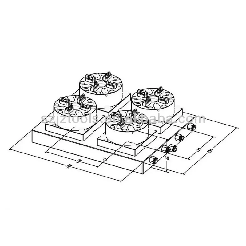 ITS D100 Precision Fixture Cnc Centers Automatic Pneumatic Chuck 4 in One