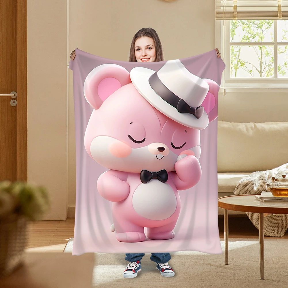 Cute and interesting AI image sofa blanket cover, soft flange blanket, comfortable home and travel warm blanket