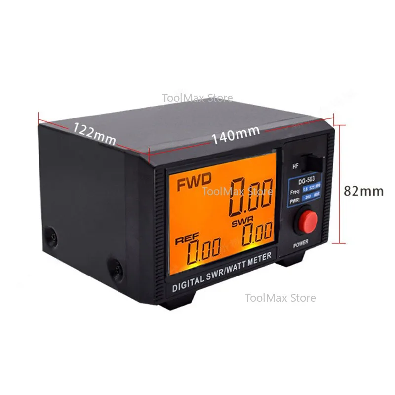 DG-503 Shortwave UV Segment Standing Wave Power Meter 1.6-60MHz LCD Digital Display Two-Way Radio Measuring Instrument