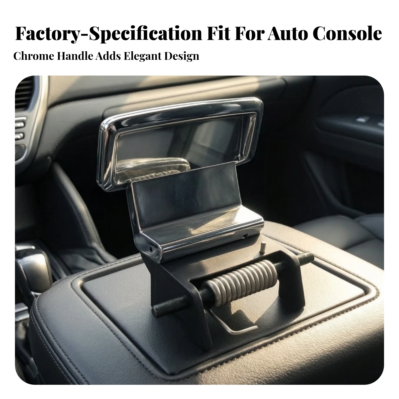 Primary & Central Console Cover Handle Compatible Center Console Latch Handle Chrome-Plated Black for Car Owners
