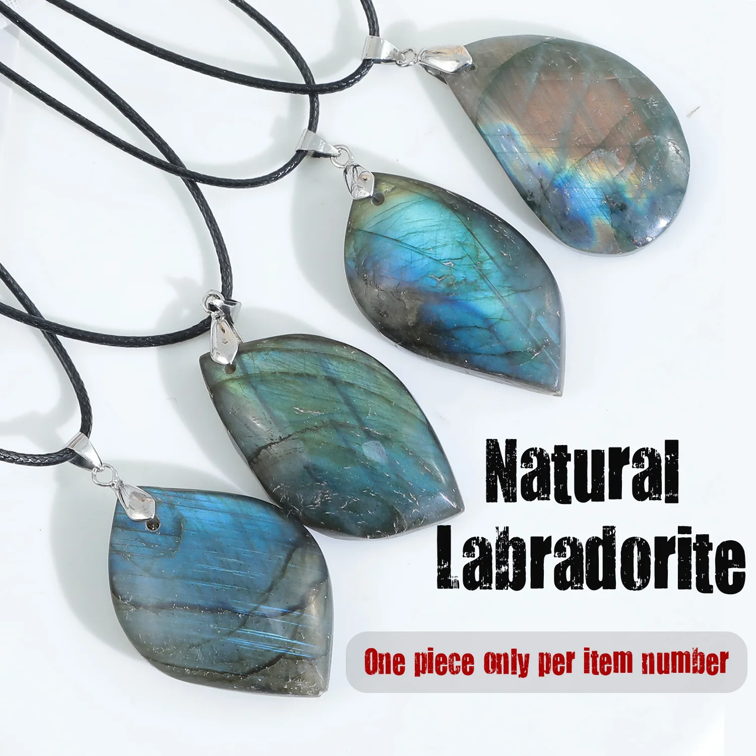 

VGDS Only One Unique Natural Stone Sparkle Labradorite Pendants Different Shapes Raw Healing Charms Necklaces Men Women Jewelry