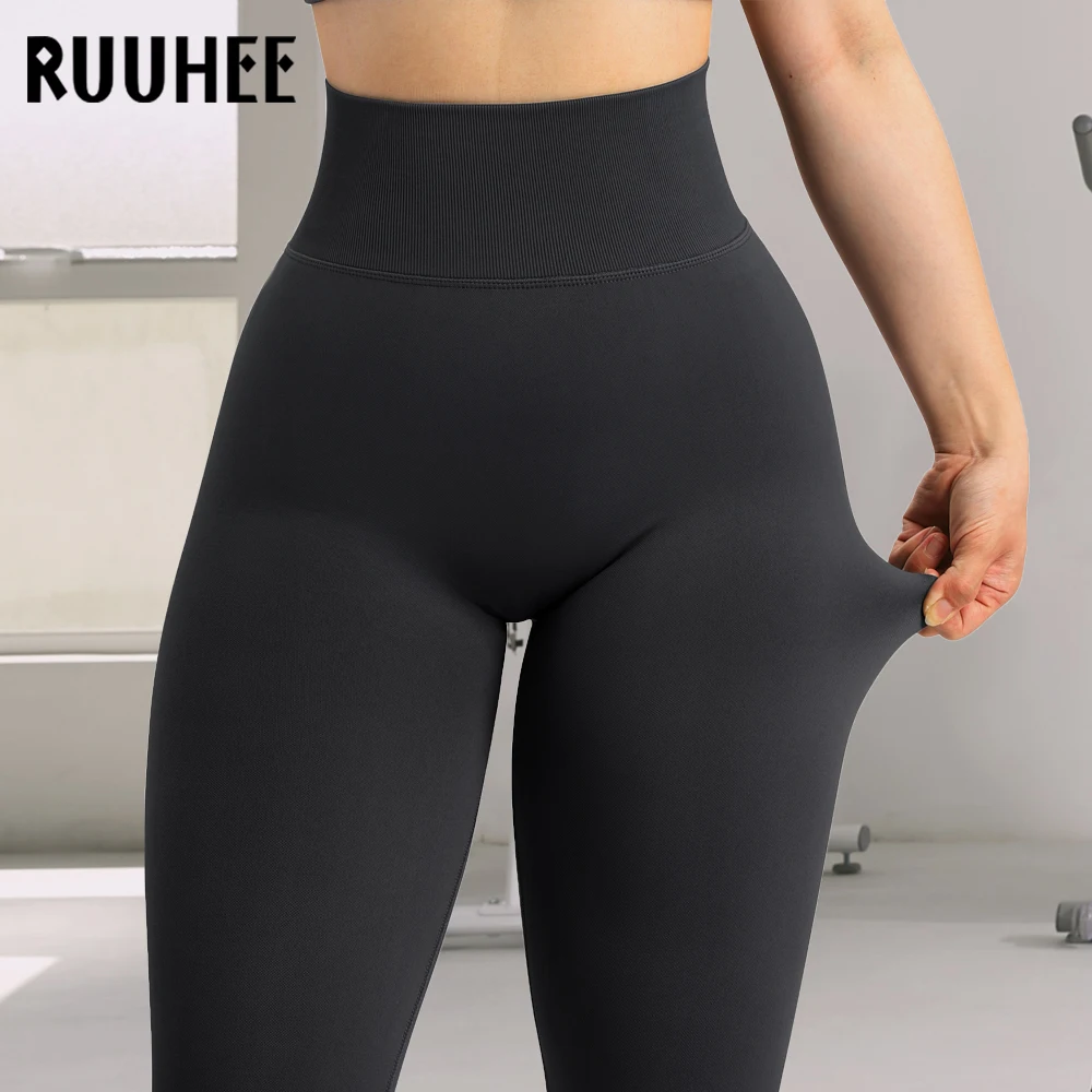 RUUHEE Seamless Leggings For Women High Waist Workout Leggings Women Solid Scrunch Butt Lifting Leggings For Fitness Yoga Pant