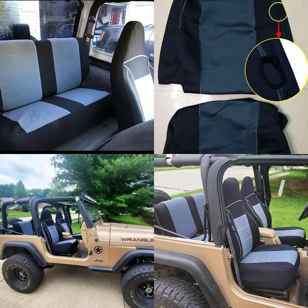 

Custom Fit Seat Cover for Wrangler TJ 1997-2002 - Full Set Diving Suit Grade Neoprene Waterproof Dirtproof - Ultimate Protection
