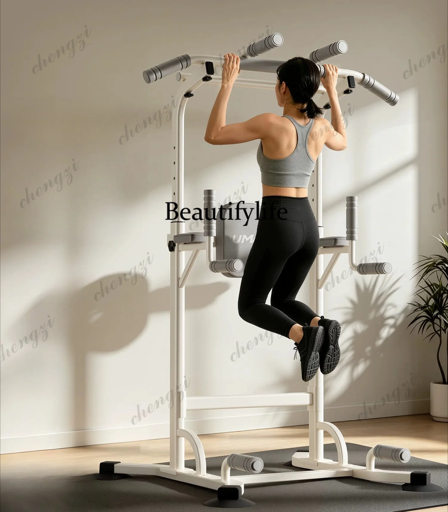 Non-punching floor horizontal bar thickened steel pipe multi-functional pull-up device women's household fitness equipment