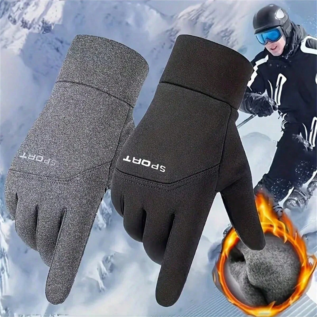 Herren Outdoor-Sportgeräte Fahrradhandschuhe Herbst und Winter warme und plüschige Angelhandschuhe zum Fahren mit Touchscreen
