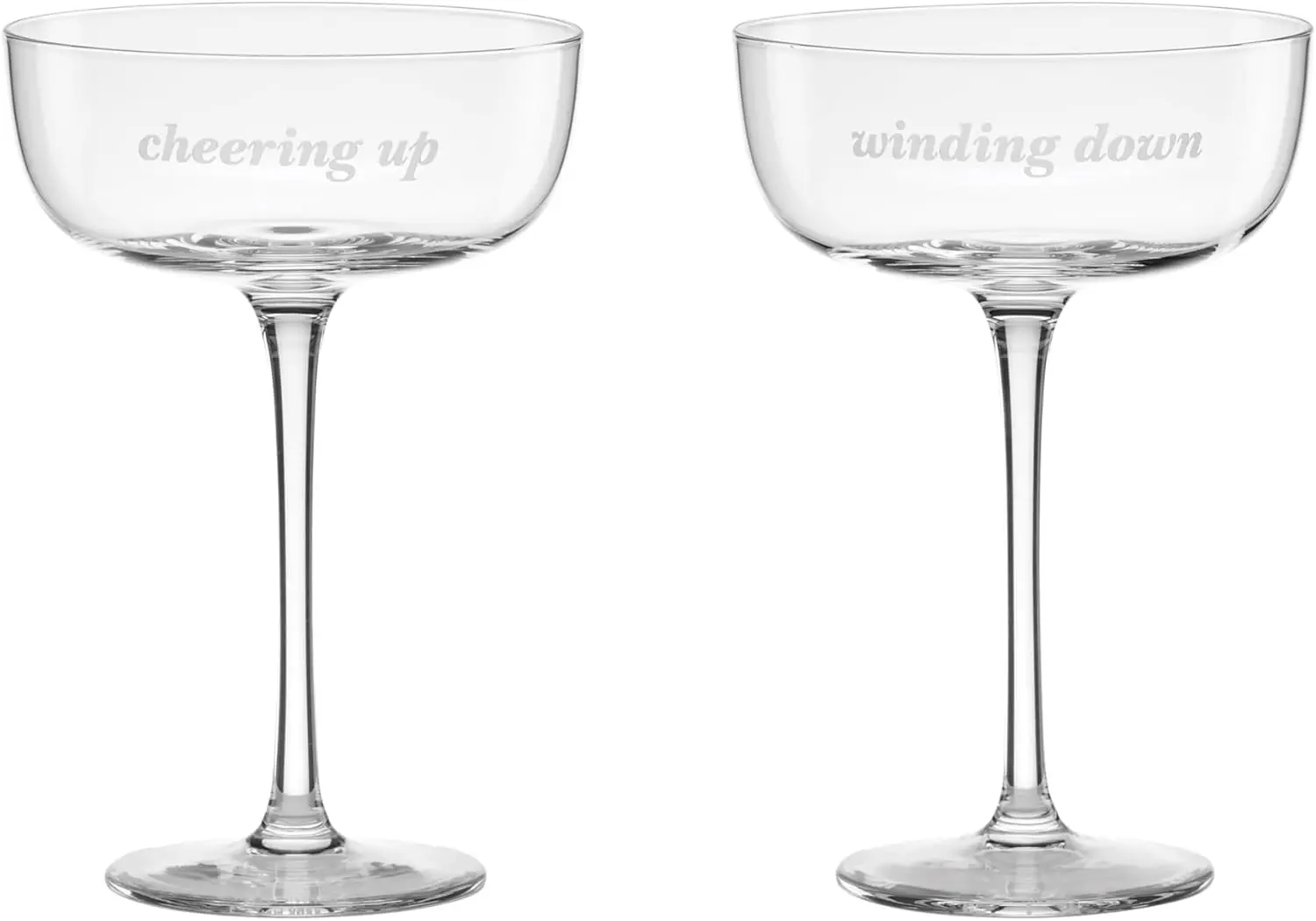 

Winding Down & Cheering Up, Coupe Glasses, Set of 2