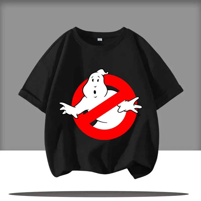 2025 طبعة جديدة Ghostbusters الصبي ملابس رياضية للأطفال الجولة الرقبة قصيرة الأكمام قميص غير رسمي تيشيرت صيفي لعبة الكرتون طباعة