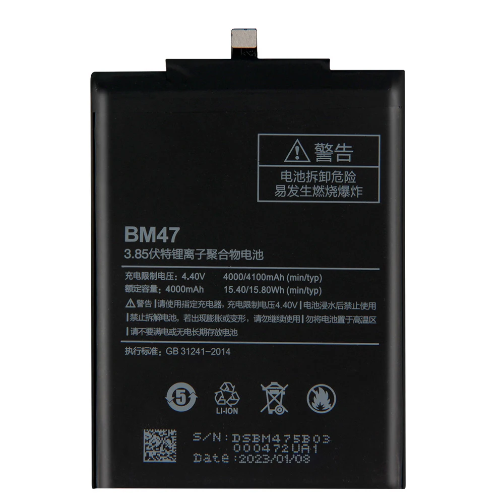 BM47 Phone Battery For Xiaomi Redmi 3 3S 3X 4X Pro Redmi Note 4 4X 4X Pro Mi5 BN43 BN41 BM46 Replacement Battery