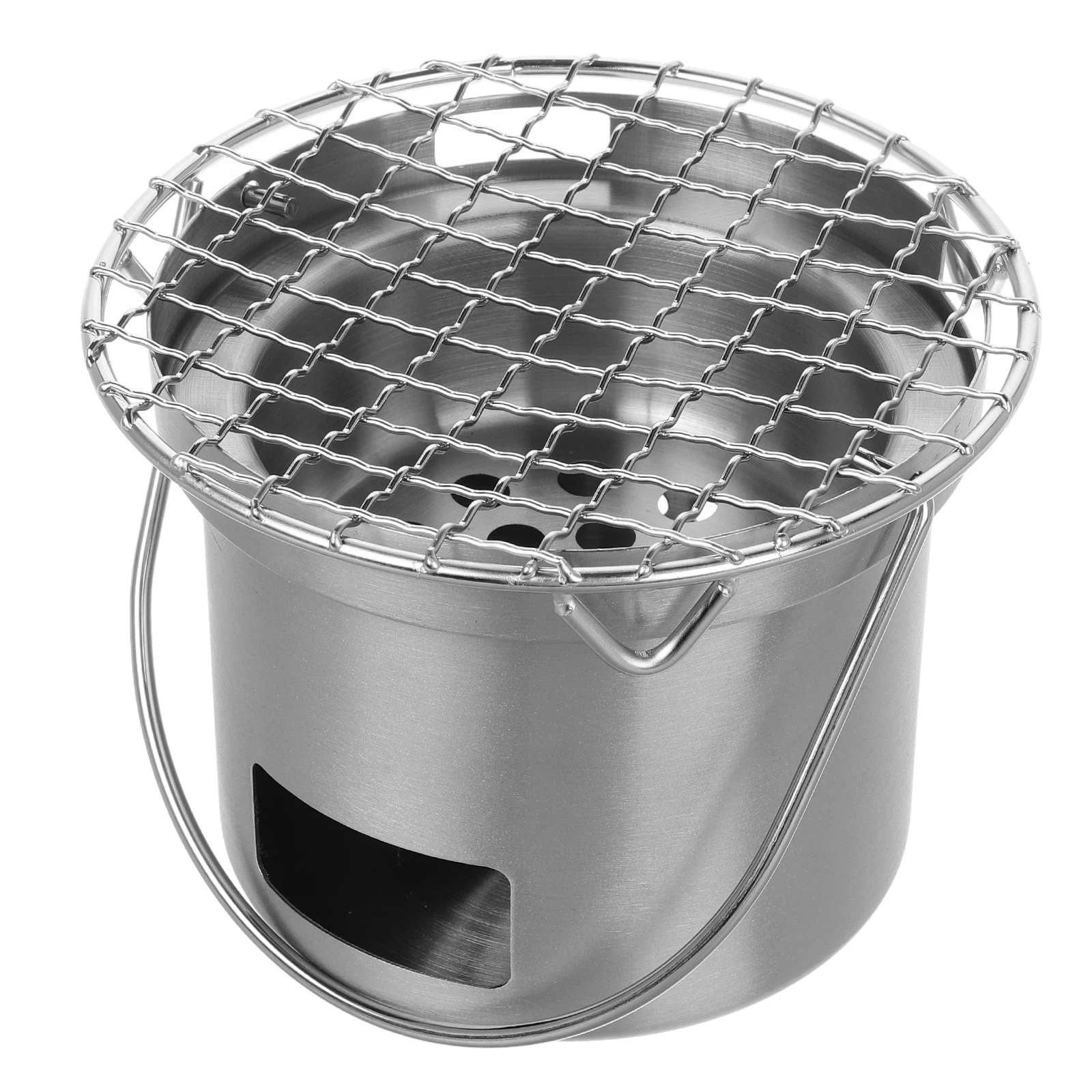 

3pcs Stainless Steel BBQ Grill Portable Camping Stove Charcoal Barbecue Outdoor Backpacking Cooker Lightweight Easy