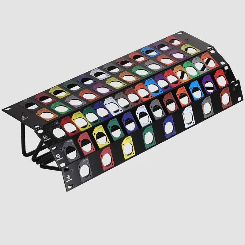 Colorful Rack 19" 8 Way XLR Faceplate 1U 8 12 16 24 Port XLR Patch Panel Universal 8 Port Patch Panel view 6