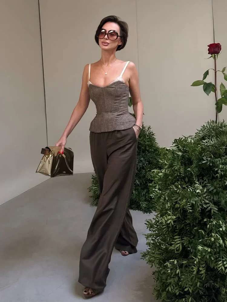 Elegantes Korsett-Top für Damen, Sommerliches Ärmelloses Spitzen-Oberteil mit V-Ausschnitt, Modisches Allrounder für Partys und Festliche Anlässe