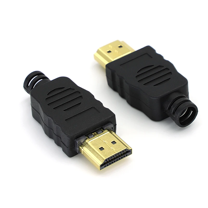 2pcs Gold-plated 19Pin HDMI-compatible Male Connector Terminals With plastic shell For Repair replacement soldering cable DIY