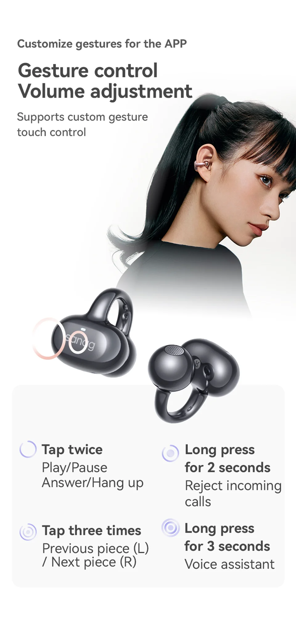 Sanag S6S Ultra-Ohrclip-on-Ohrhörer mit offenem Ohr, HiFi-Kopfhörer mit verlustfreier Klangqualität, kabellose Bluetooth-Ohrhörer mit tiefem Bass – Detail 21