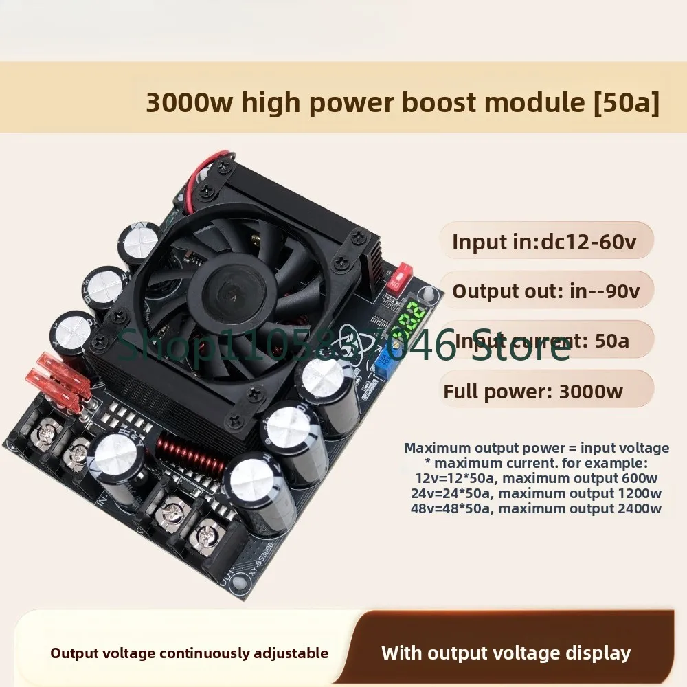 Adjustable High Power Boosting Module Board 12V48V Battery Battery Conversion 24V 60V 72V