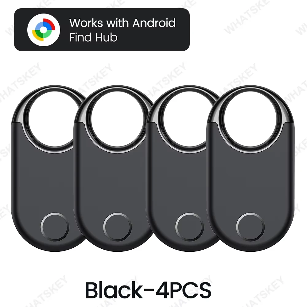 4PCS Smart Anti-Lost Tracker for Android Google Find Hub, Long Range Precise Locator for Keys Wallet Luggage, Mini Tag