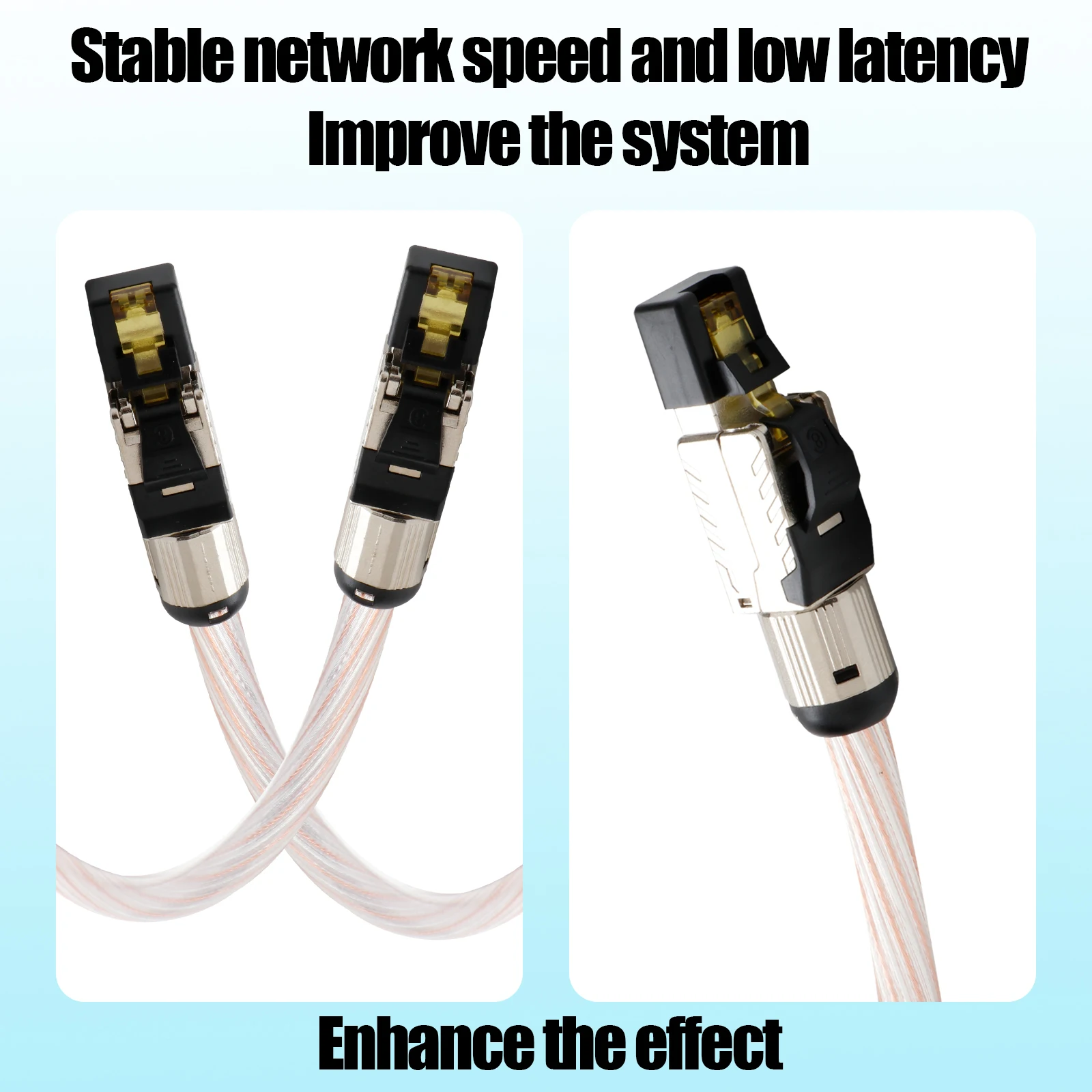 HiFi Audio Cable RJ45 Network Patch Cable Ethernet Cable Cat8 Speed Lan Cable  with high purity Silver Plated Conductor