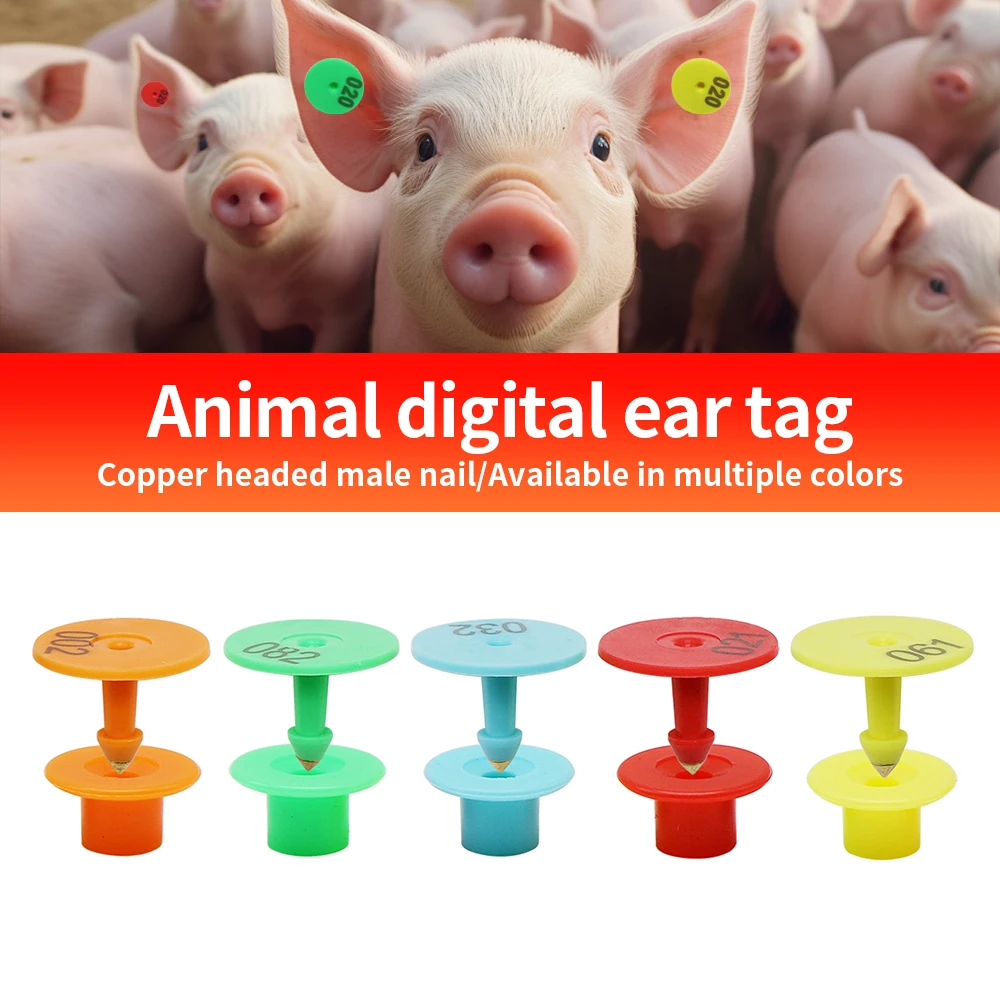 100 Pcs Pig Sheep Ear Label Goat Identification Identification Card Tag livestock Ear Signage Anti-shedding Laser Print Labels