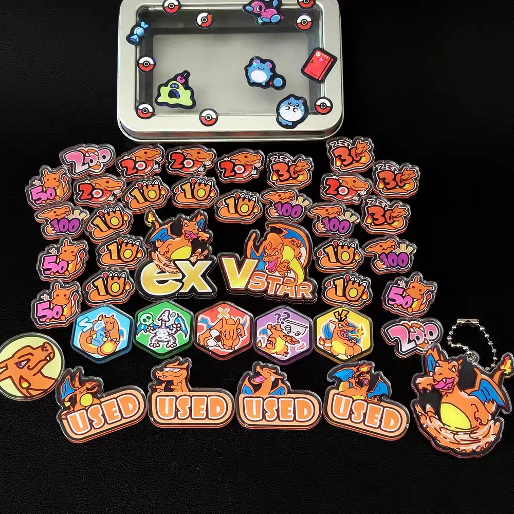 ptcg-ポケモンアニメキャラクターマッチスコアリングダメージカウンターダメージインジケーターリザードンボラッドロールプレイングゲームアクリルギフト