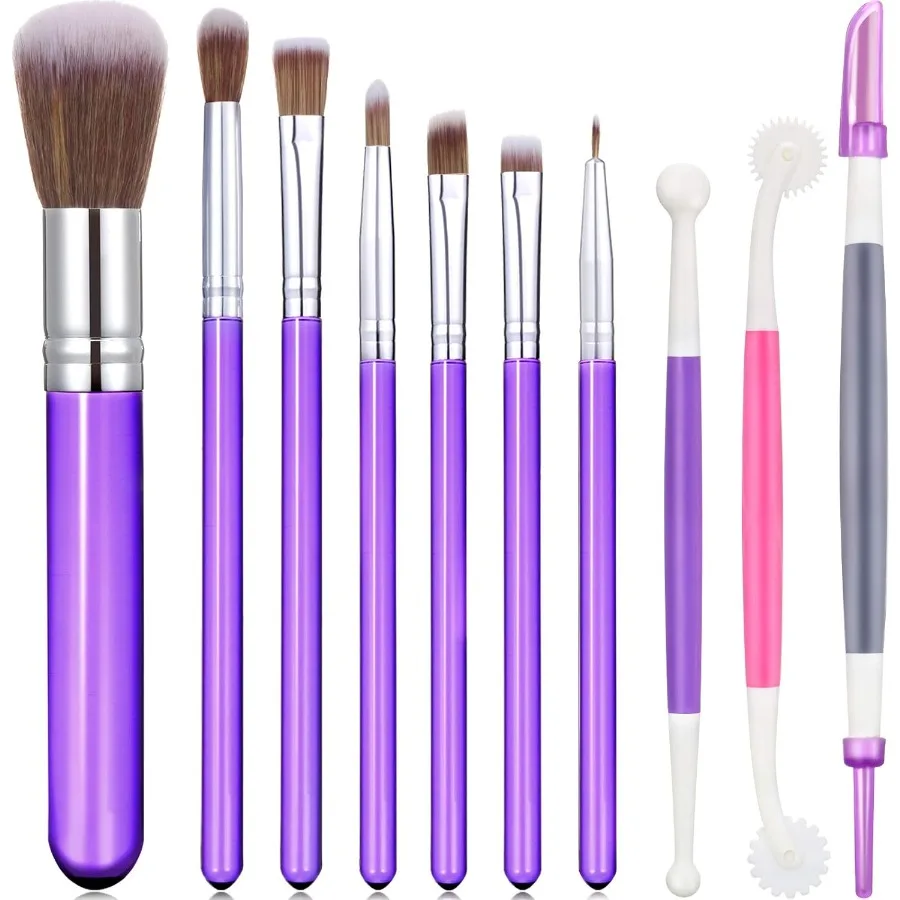 

10 шт. пищевые безопасные кисти для краски, инструменты для помадки для выпечки тортов, шоколадного сахара, печенья, украшения, кисти для торта для блеска, пыли, паста