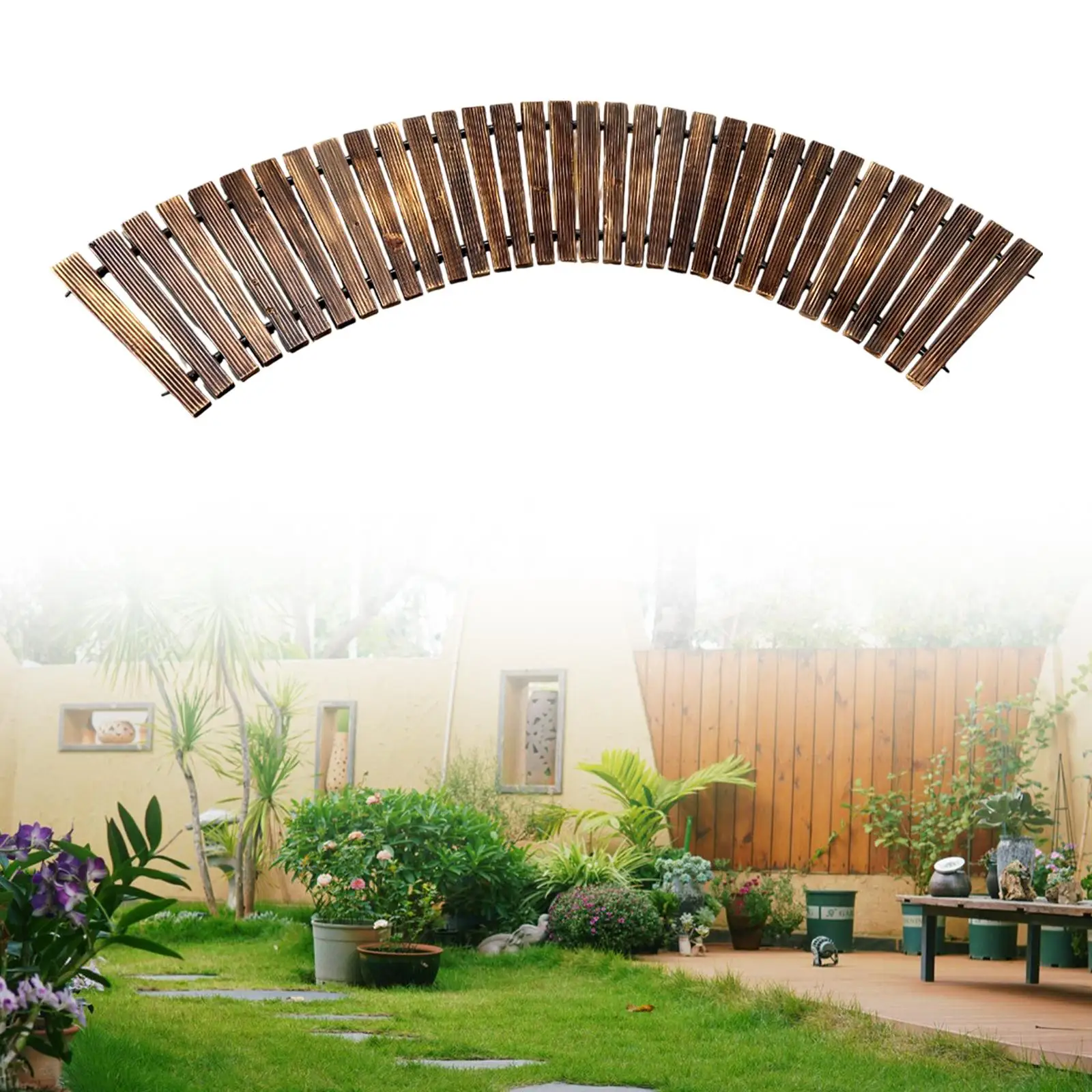 

Portable Wooden Pathway Roll for Backyard Decor Outdoor Patio and Garden House Wood