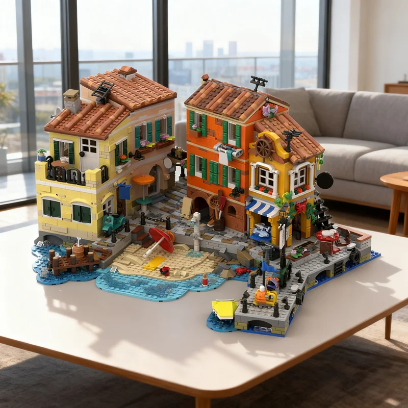 

Набор строительных блоков MOC «Итальянский город на острове» (4468 деталей) – креативный подарок для самостоятельной сборки, декор для демонстрации, премиум-класс, для взрослых и детей, настольный набор