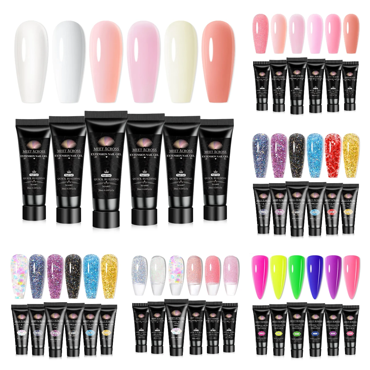 

Набор гель-лаков для ногтей Quick Builder, 6 шт., разноцветные для всесезонного дизайна ногтей, УФ/светодиодный, долговечный, принадлежности для наращивания ногтей Vernis