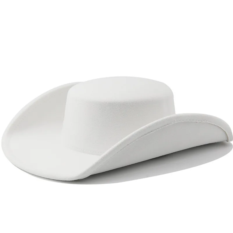 10Cm French Style Hat With Flat Top Upturned Edges, Featuring A Large Brim Design And Felt Hat, Popular Among Runway Ladies
