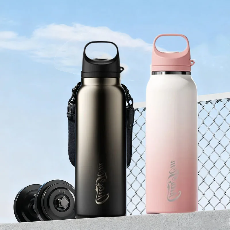 

Stainless Steel 600ml Insulated Water Bottle One-Handed Lid Gym Sports Travel Cup Large Capacity Leak-Proof Thermosfor Students