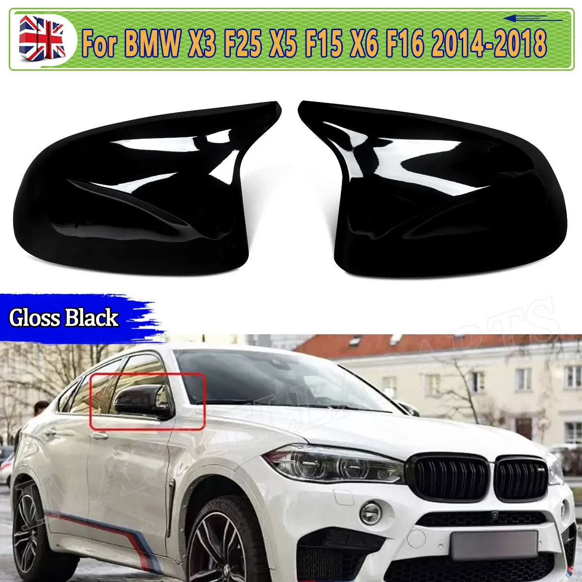 

Крышки зеркал заднего вида для BMW X3 F25 X5 F15 X6 F16 2014 2015 2016 2017 2018 глянцевые черные крылья крышки зеркала M СТИЛЬ пара