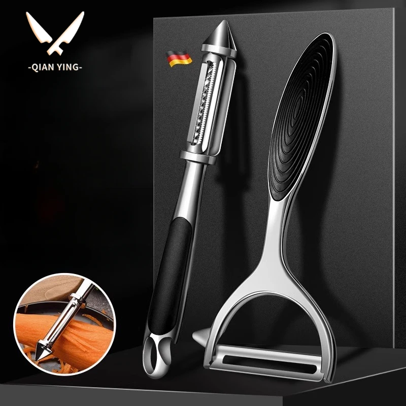 Pelador de frutas multifuncional para el hogar, pelador de patatas de acero inoxidable, cepillo de manzana, accesorios de cocina