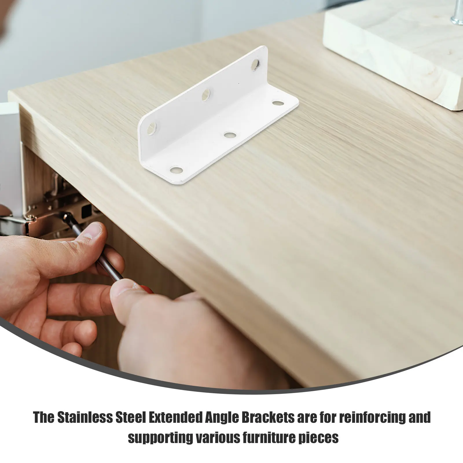 

5Pcs Stainless Steel L Shape Angle Brackets Heavy Duty 90 Degree Corner Brace Shelf Support Furniture Reinforcement Garden Bed