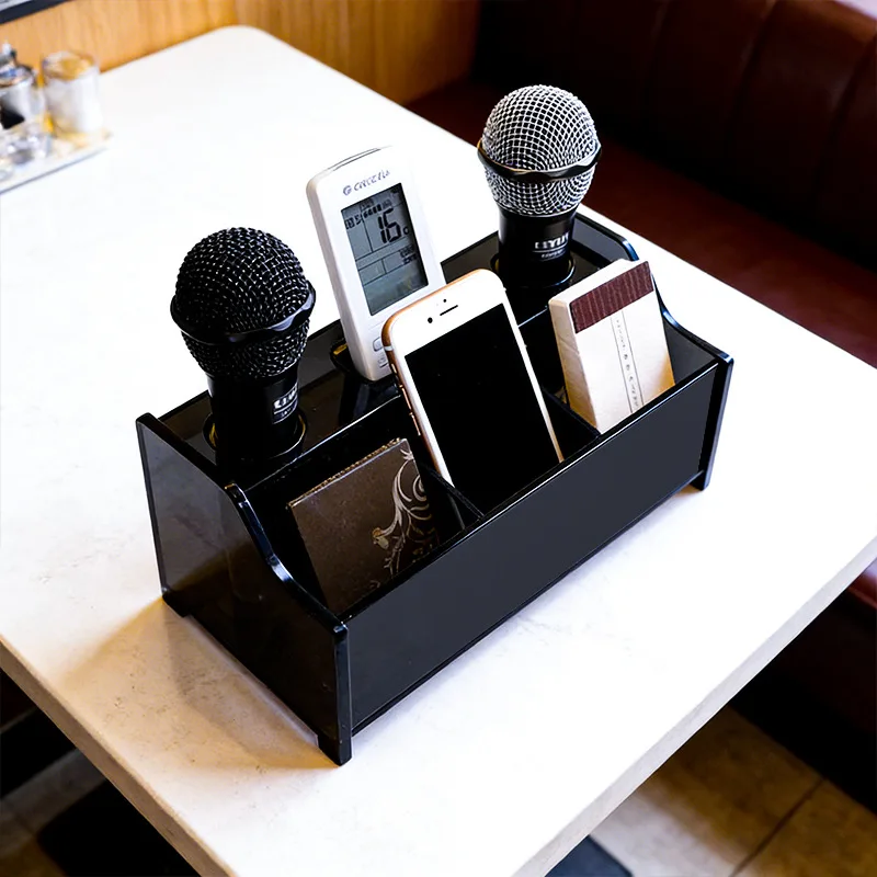 Black acrylic microphone holder desktop ktv night wheat rack microphone holder wireless microphone holder