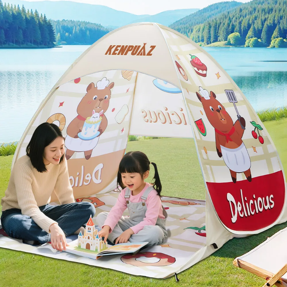 Kenpuaz praia à prova dwaterproof água barraca de família acampamento ao ar livre piquenique crianças tendas ventilar pop up aberto portátil para o bebê sombra sol