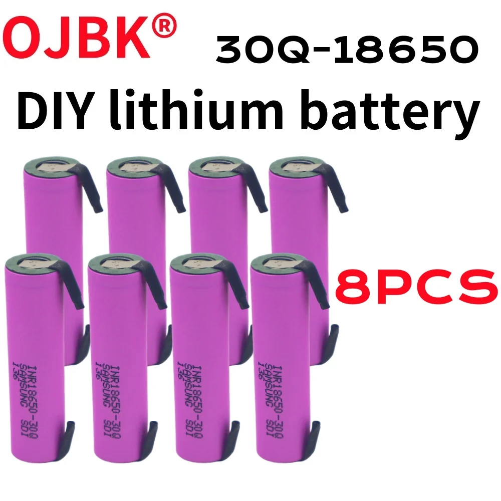 New 100% full capacity 18650 NCR18650-30Q rechargeable lithium-ion battery 3.7V 3000mAh battery DIY nickel sheet