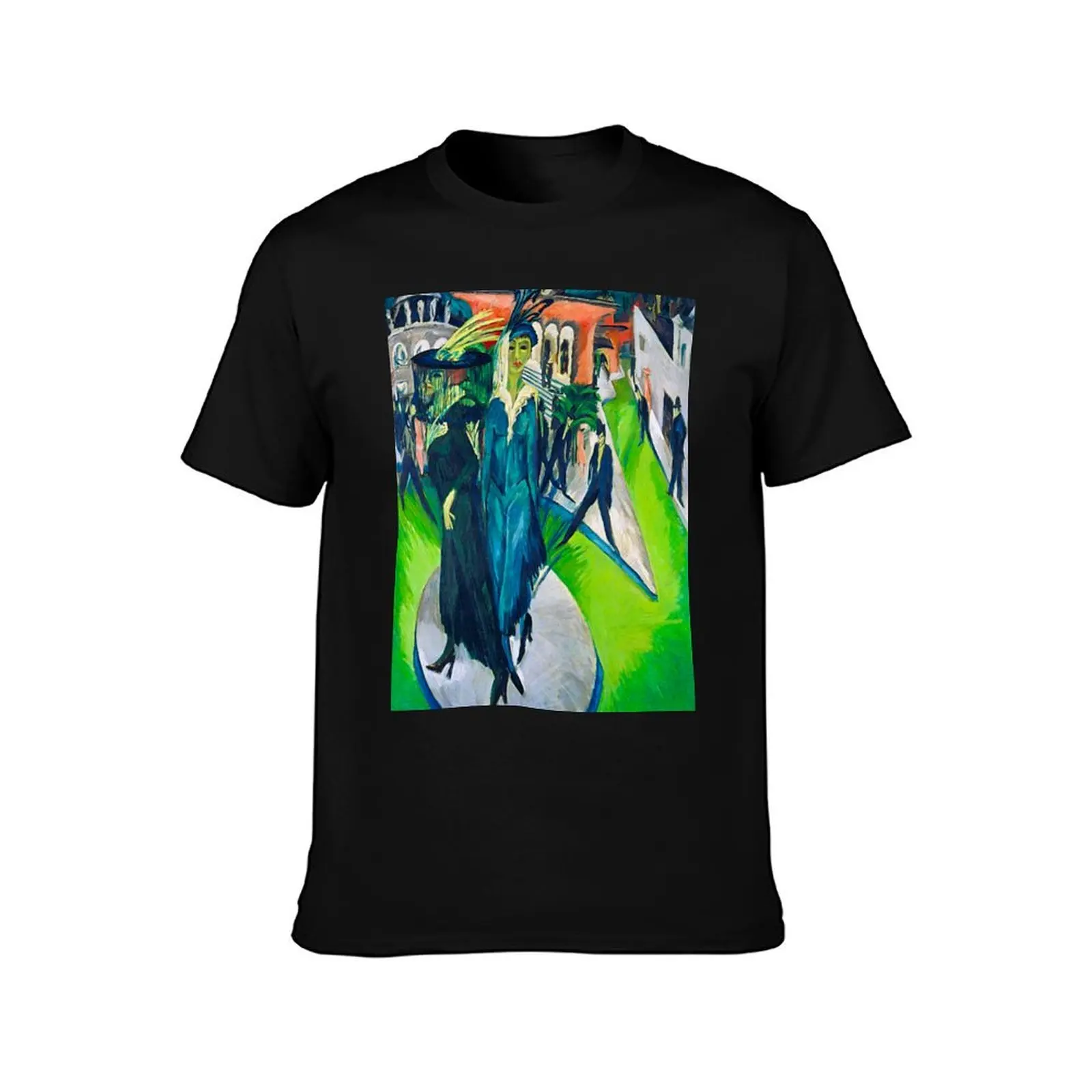 HD ERNST LUDWIG KIRCHNER - Potsdamer Platz 1914 T-Shirt Heavy Duty Casual Work Tee T-Shirt