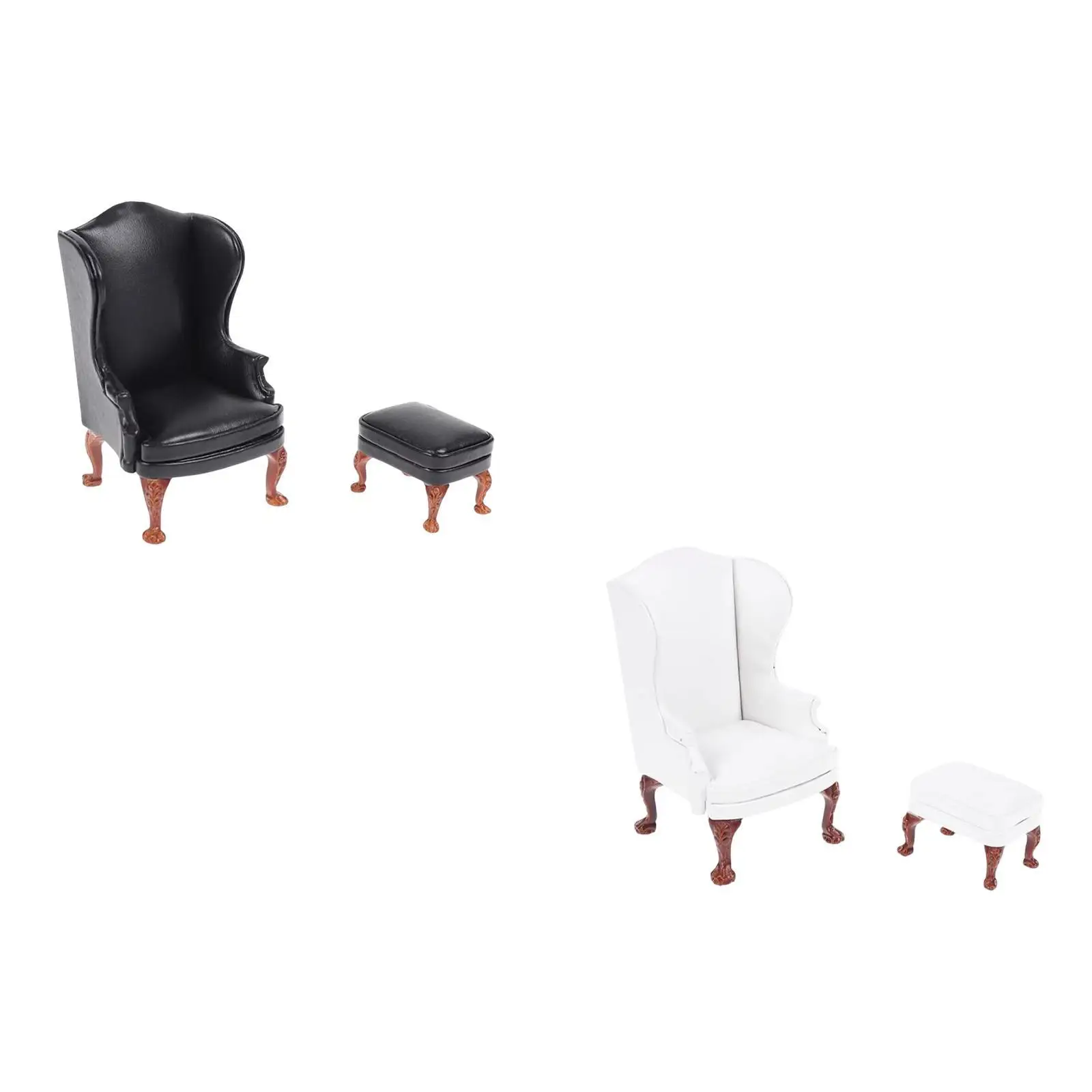1/12 casa de muñecas Dsingle sofá DIY escena fotografía accesorios PU cuero Mini niños juguete para juego de imitación sofá en miniatura conjunto modelo de sofá